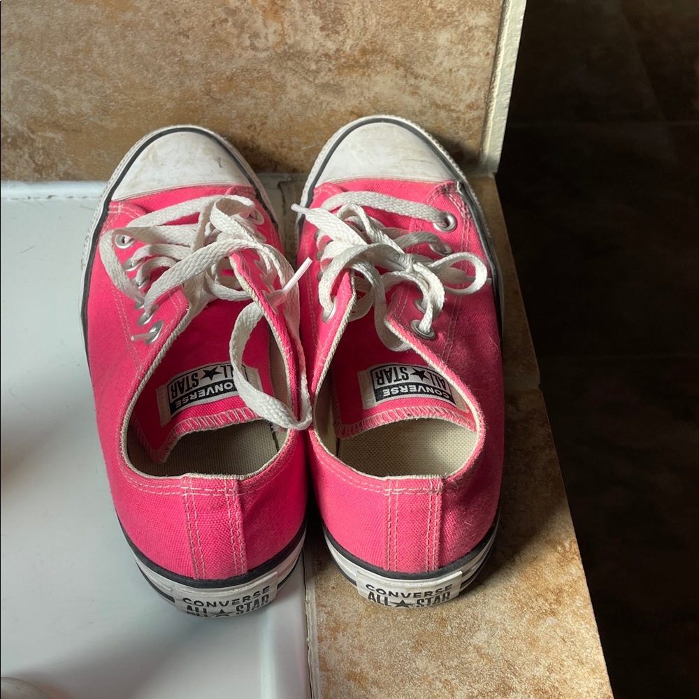 Converse Hot Pink Low-Tops with White Accents